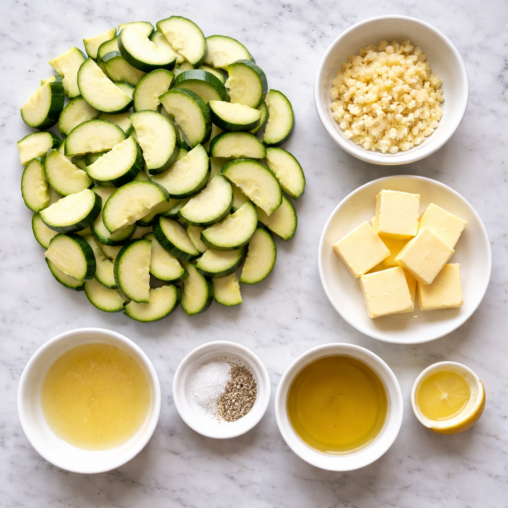 Grilled garlic butter zucchini skewers on a plate