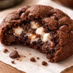 Marshmallow Hot Cocoa Surprise Cookies fresh out of the oven