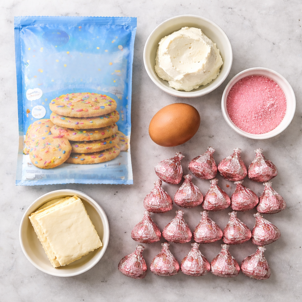 Delicious strawberry kiss cookies decorated for Valentine's Day