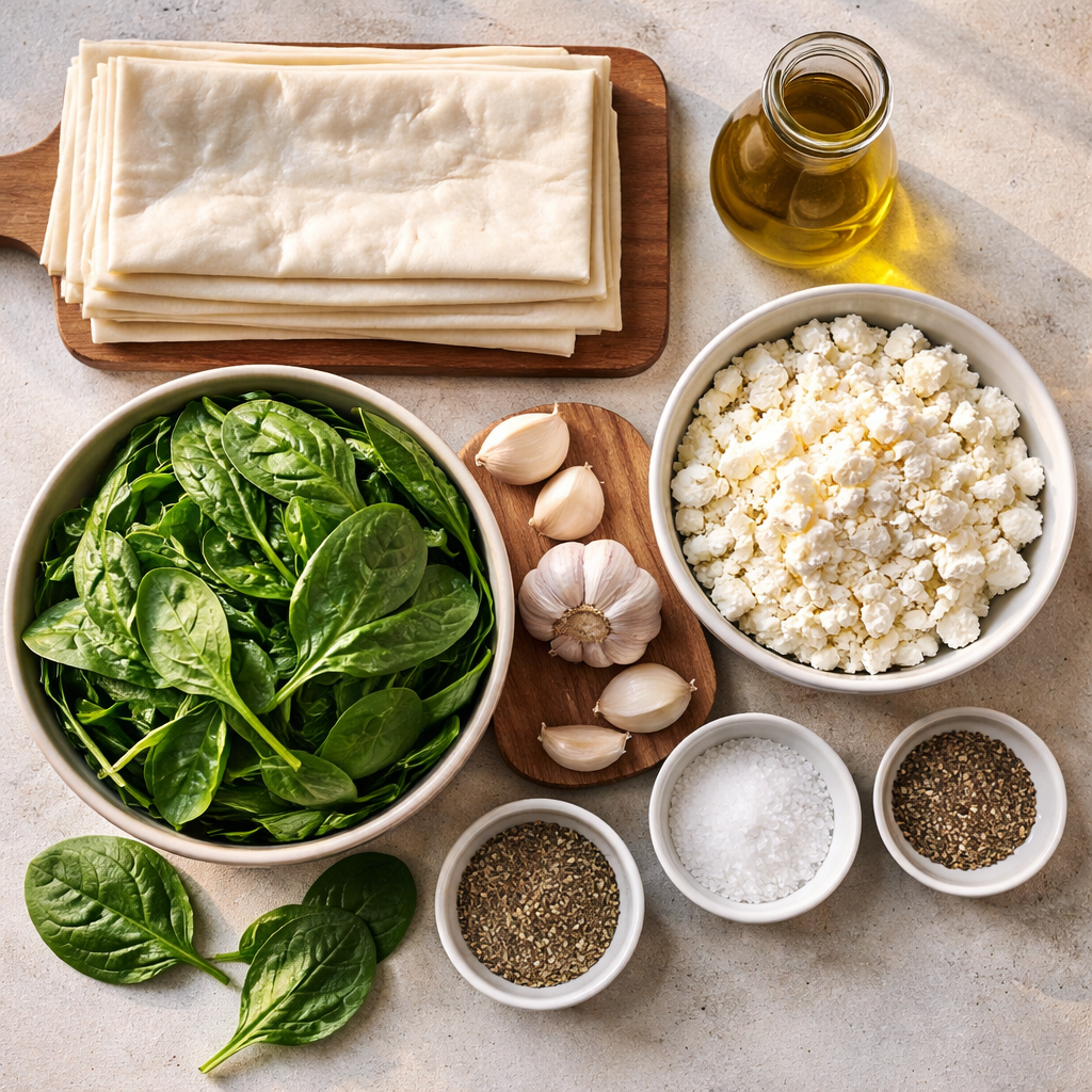 Mediterranean spinach and feta crisps on a serving plate