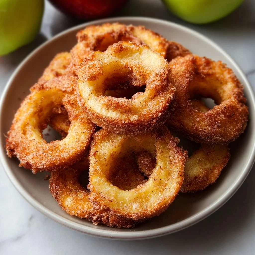 1735855500050-b33rq64b Crispy air fryer cinnamon apple rings served on a plate