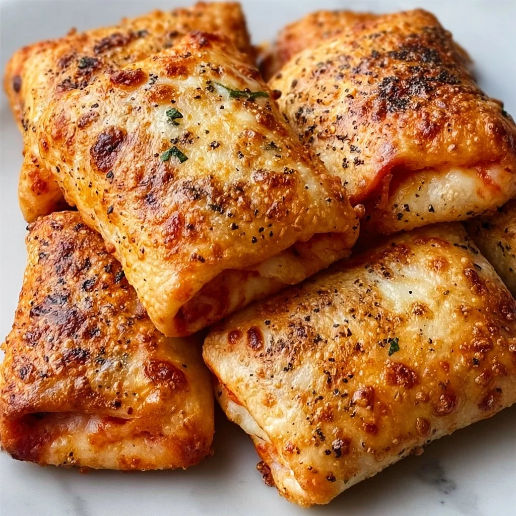 1735855500050-b33rq64b Crispy Air Fryer Pizza Rolls served on a plate
