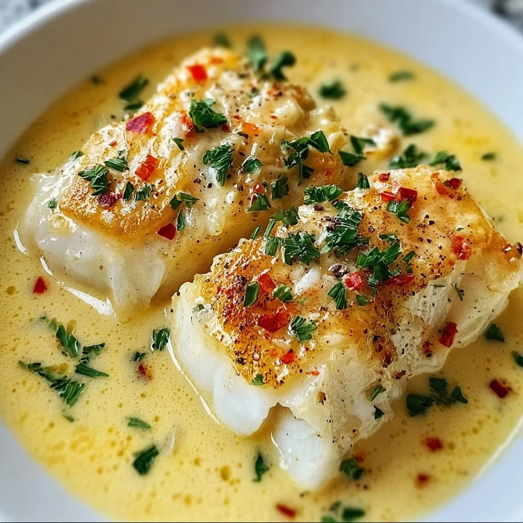 Baked Cod in Coconut Lemon Cream Sauce