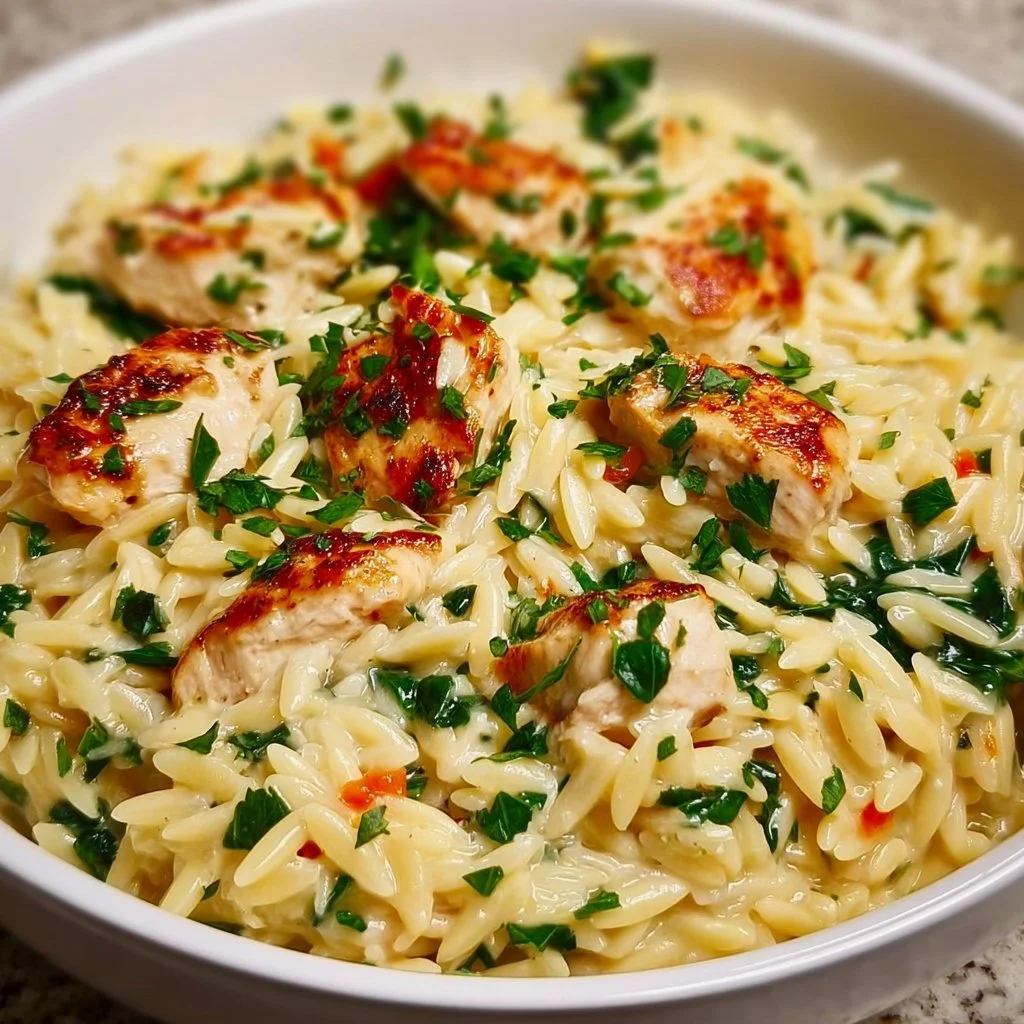 Boursin Orzo with Chicken