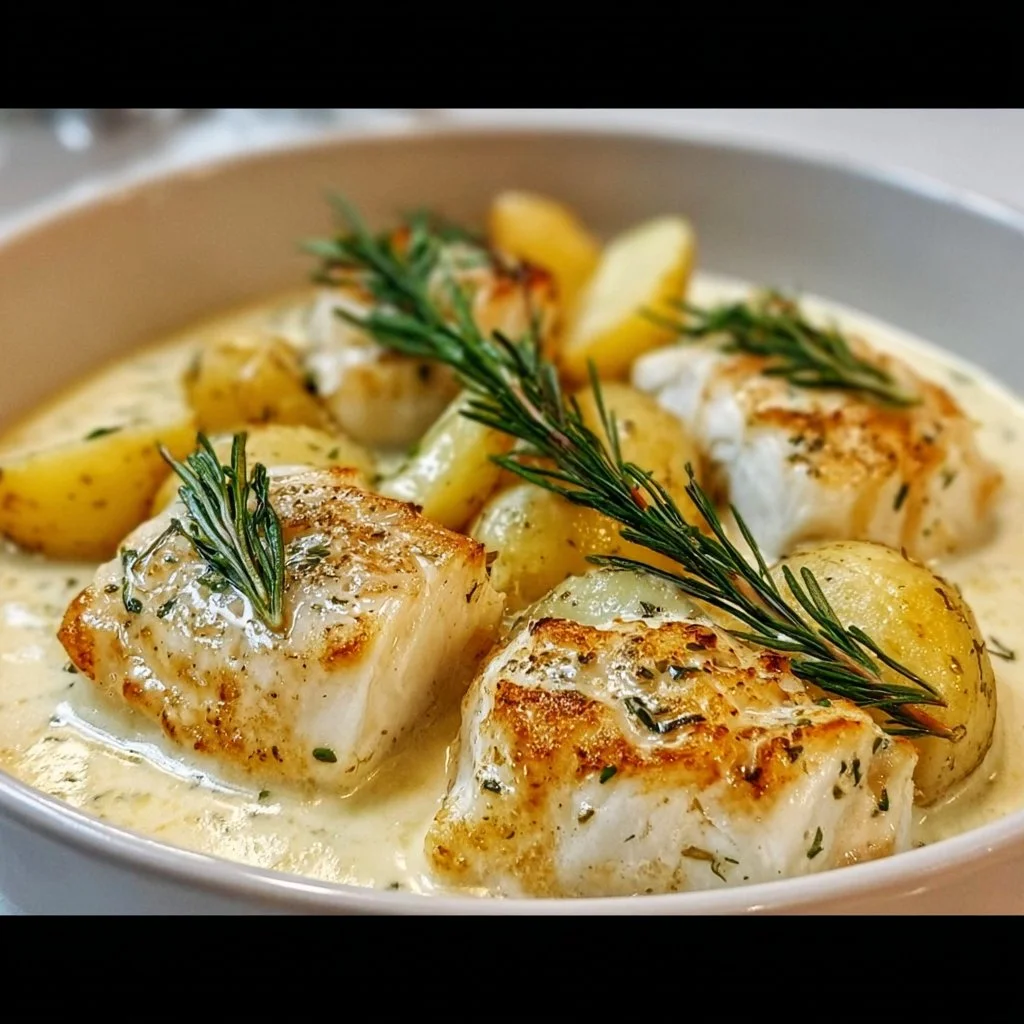 Cod & Potatoes in Rosemary Cream Sauce