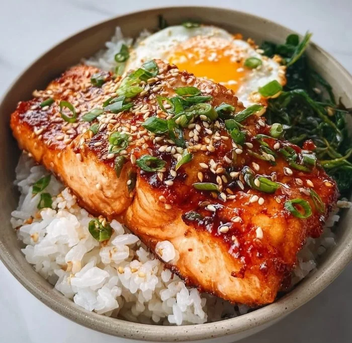 Crispy Salmon and Rice Bowl