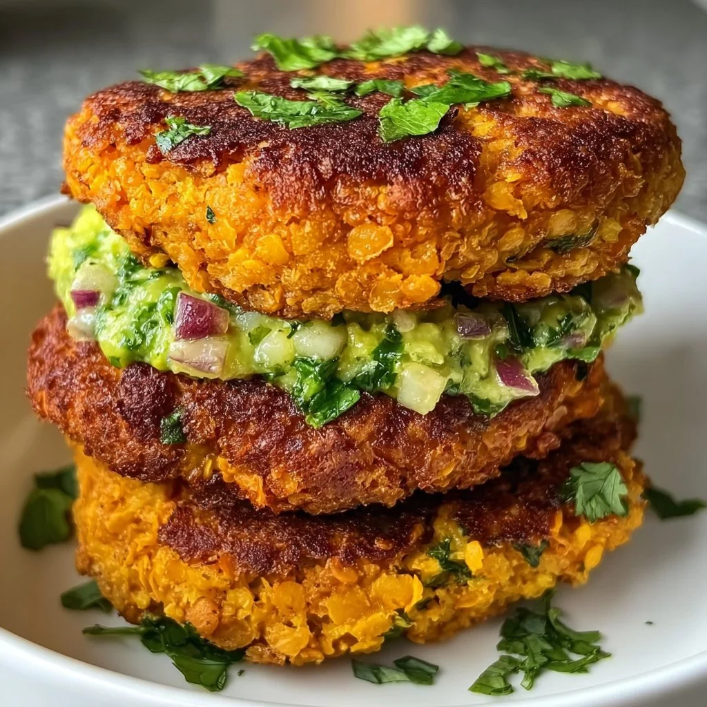1735855500050-b33rq64b Gluten-free sweet potato and red lentil patties on a plate
