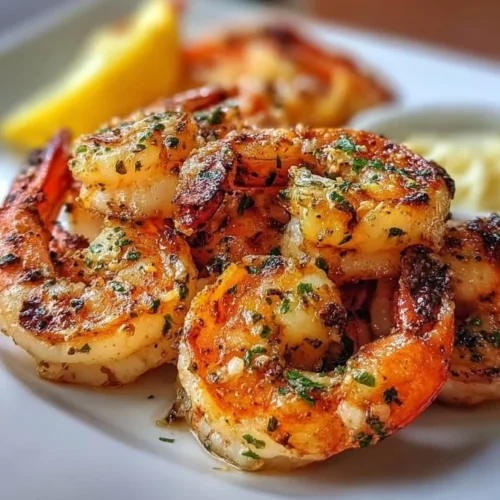 Delicious grilled shrimp skewers ready to serve at a summer barbecue