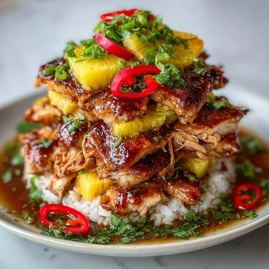 1735855500050-b33rq64b Hawaiian Turned Chicken Stack with vibrant ingredients and flavors