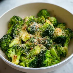 Delicious Garlic Parmesan Broccoli served as a healthy side dish