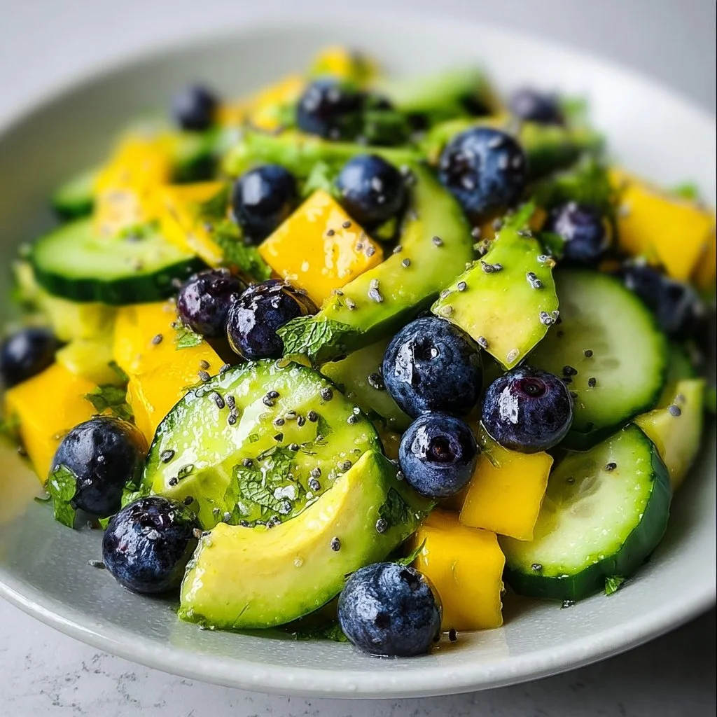Mango Cucumber Salad with Blueberries and Avocado