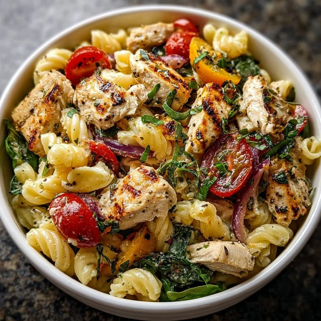 Mediterranean Chicken Pasta Salad