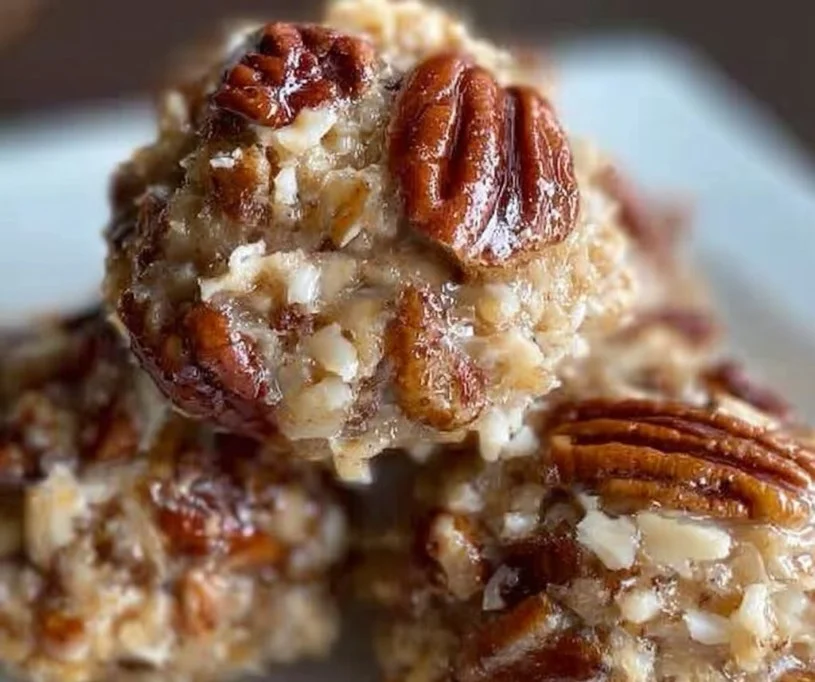 No-Bake Pecan Coconut Praline Cookies