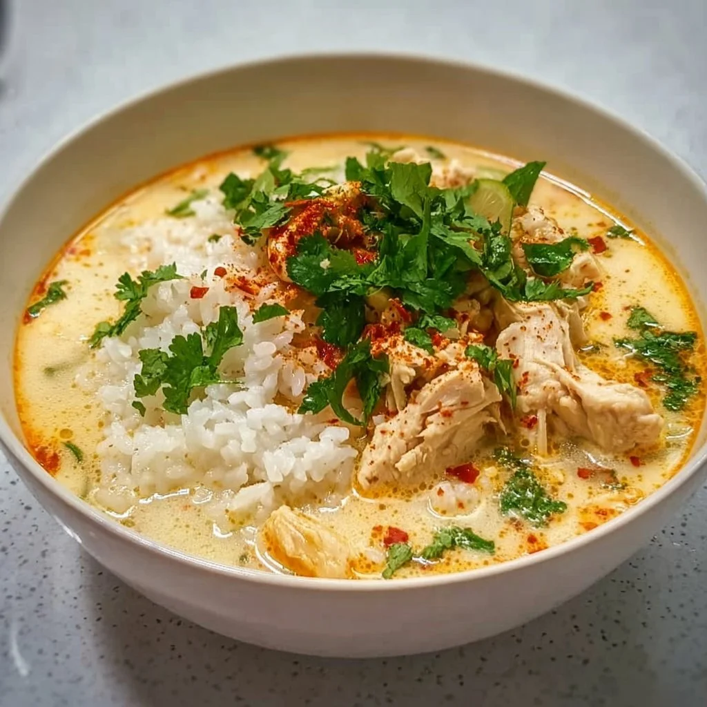 One-Pot Coconut Chicken Brothy Rice