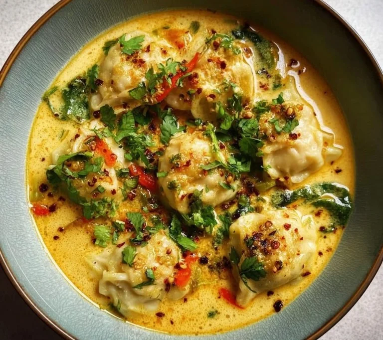 Quick Coconut Curry Soup with Dumplings