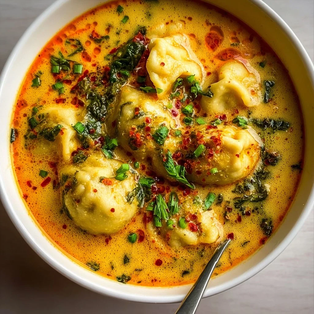 Simple Coconut Curry Soup with Dumplings