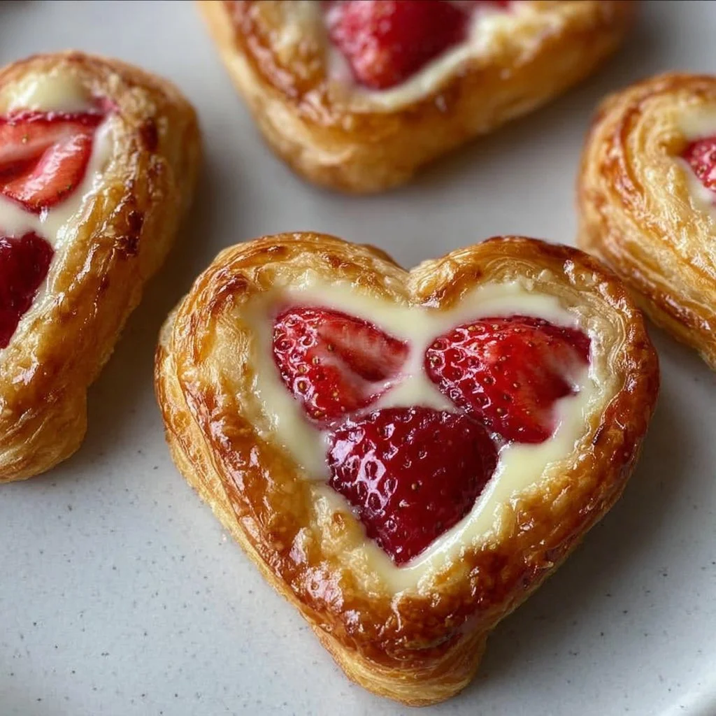Strawberry Cream Cheese Heart Danishes