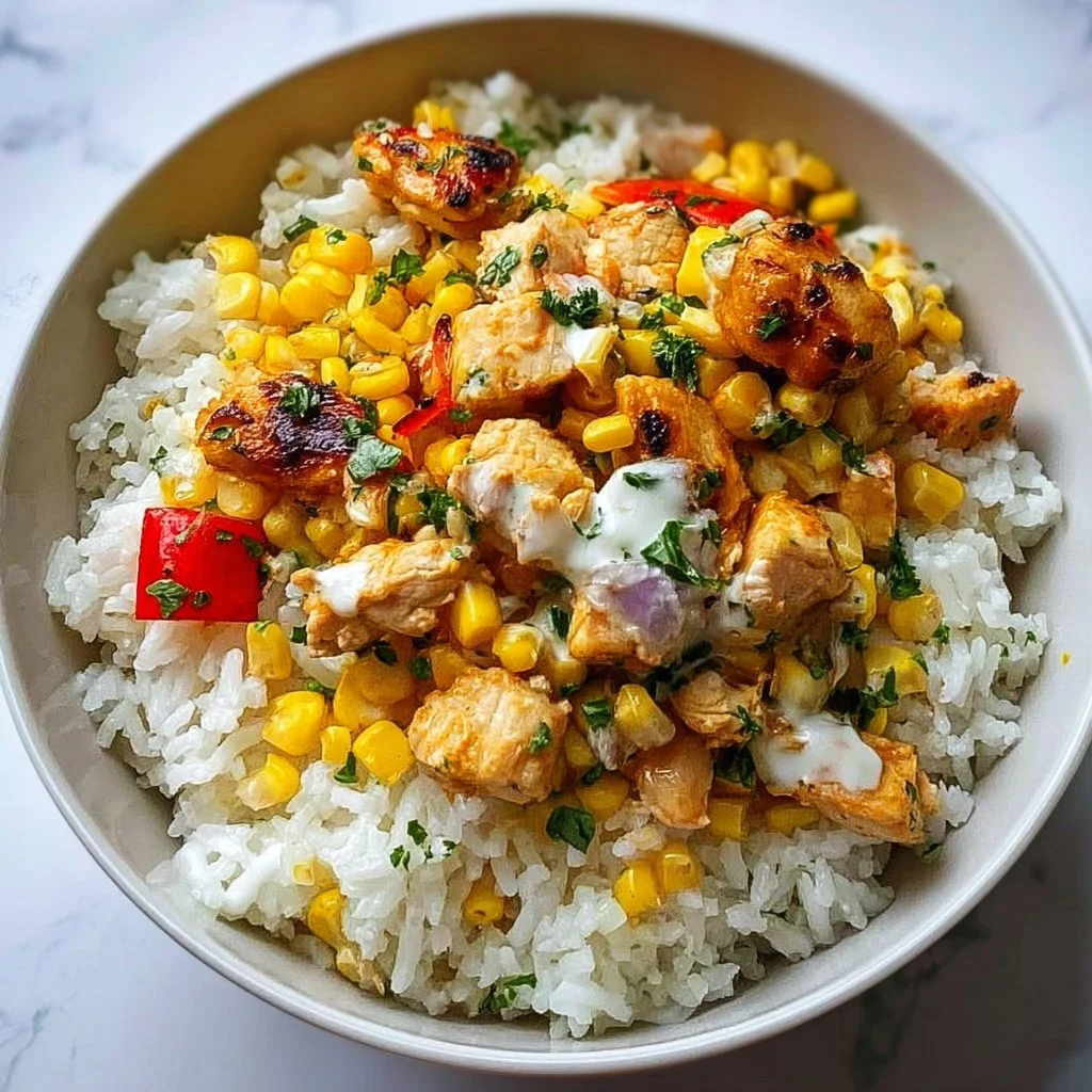 Street Corn Chicken Rice Bowl
