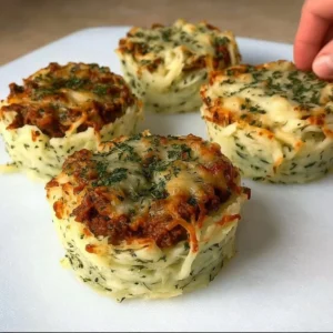 Stuffed mashed potato nests filled with creamy goodness and savory toppings.