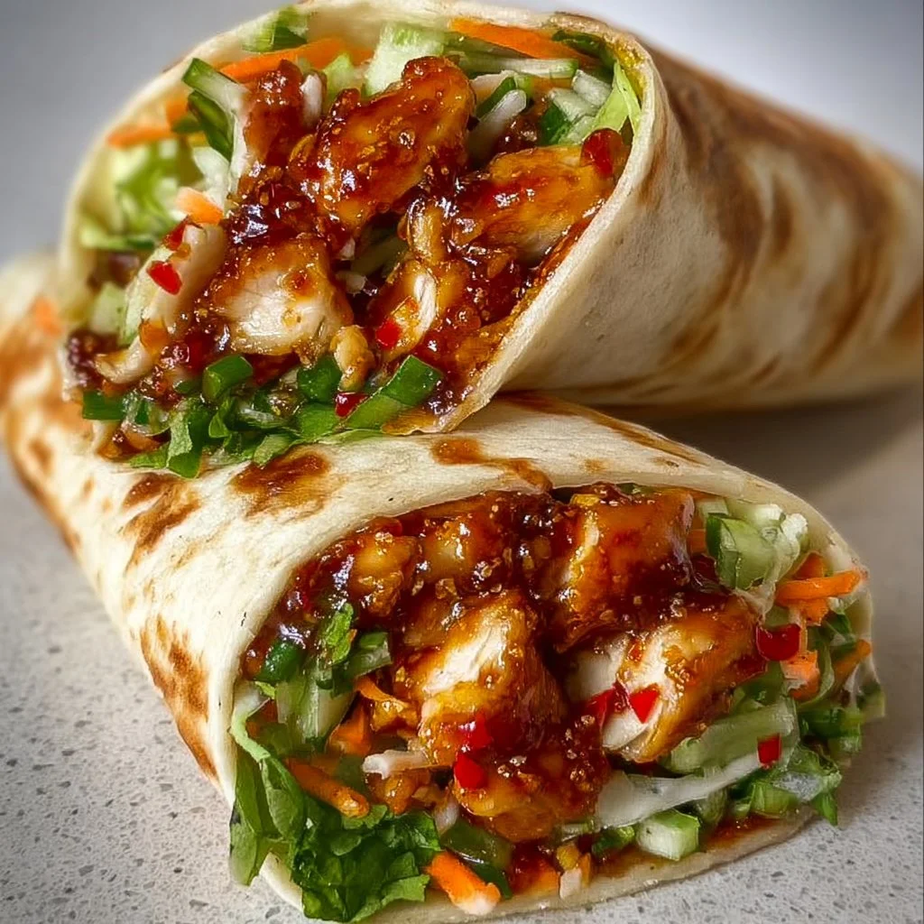 1735855500050-b33rq64b Sweet Chili Chicken Wraps with fresh vegetables and a spicy sauce