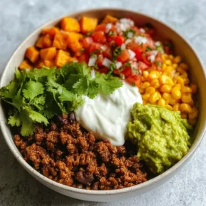 Delicious Taco Bowl with fresh ingredients and vibrant toppings