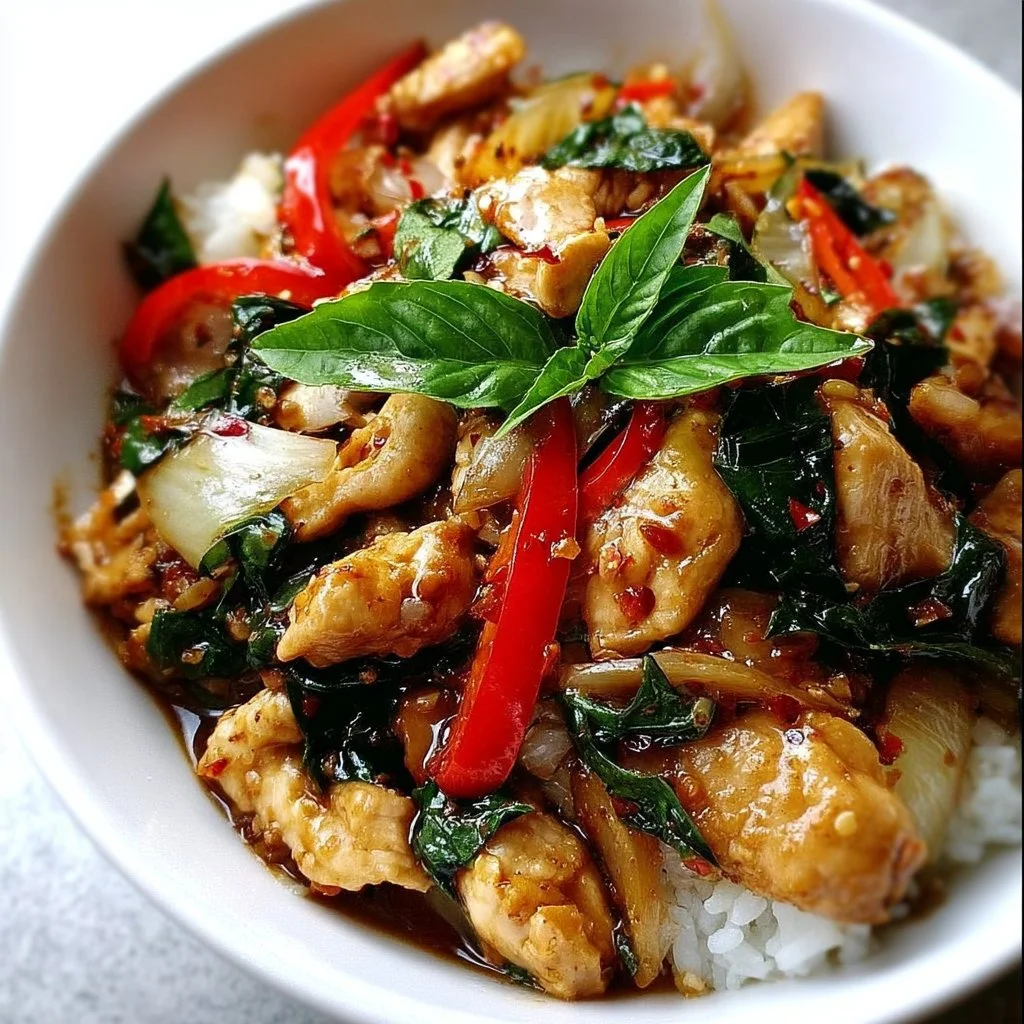 1735855500050-b33rq64b Delicious plate of Thai Basil Chicken served with rice and fresh vegetables