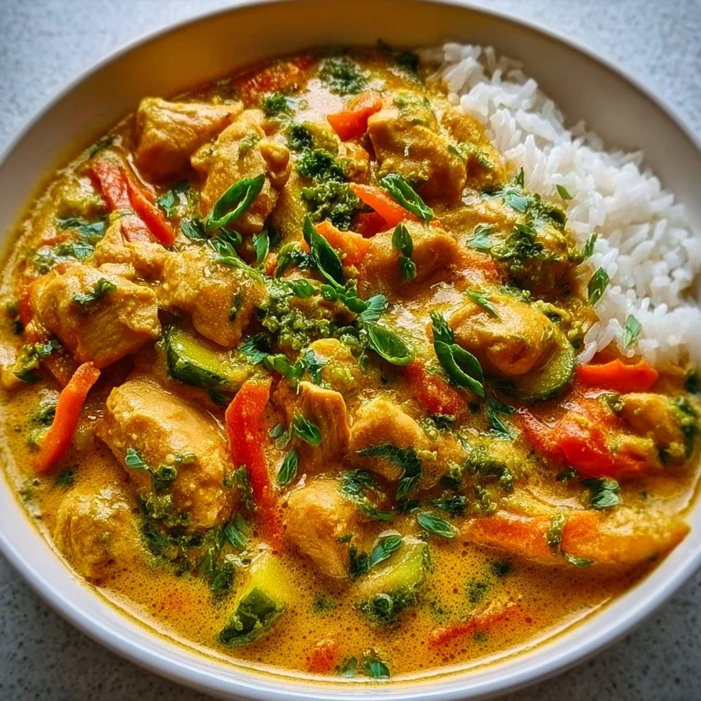 1735855500050-b33rq64b Delicious Thai Coconut Curry Chicken served with vegetables and rice