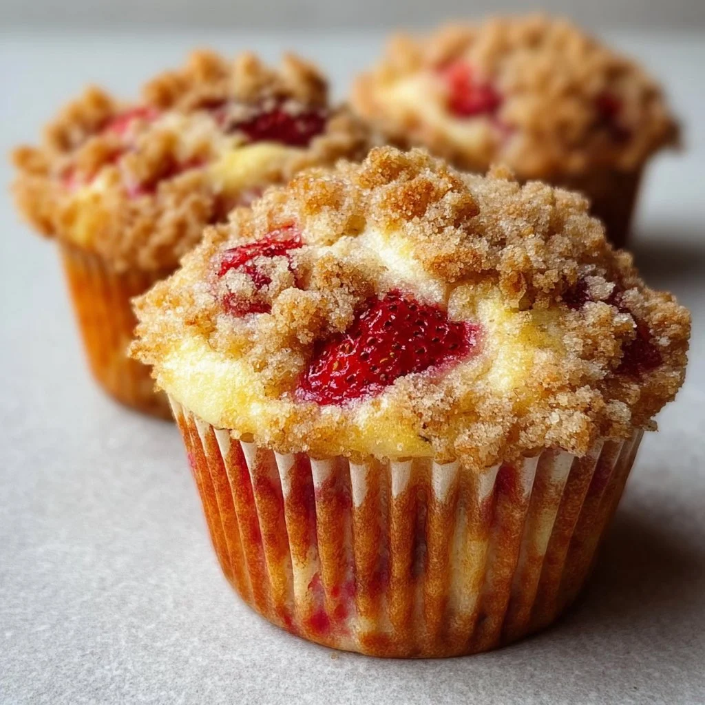 Bakery-Style Strawberry Streusel Muffins