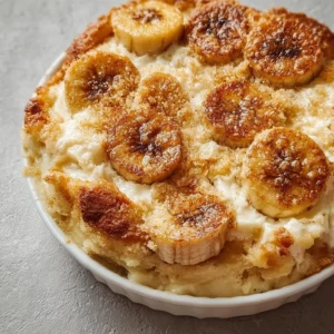 Delicious slice of Banana Cream Cheese Cobbler with banana and cream cheese filling