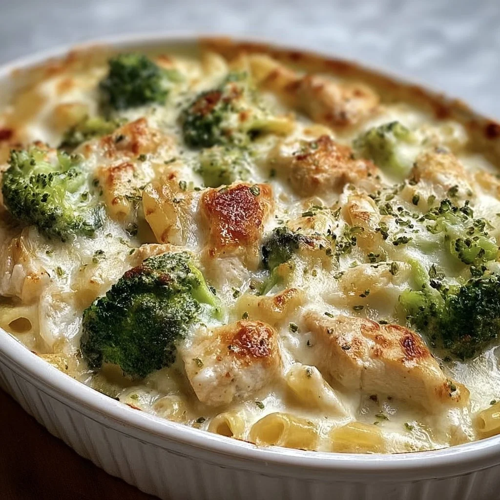 Chicken and Broccoli Baked Alfredo