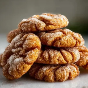 Churro crinkle cookies fresh out of the oven, sprinkled with cinnamon sugar.