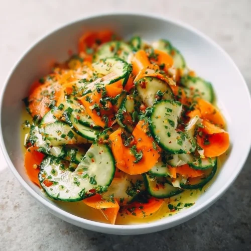 Fresh Cucumber Carrot Salad with vibrant vegetables and a light dressing