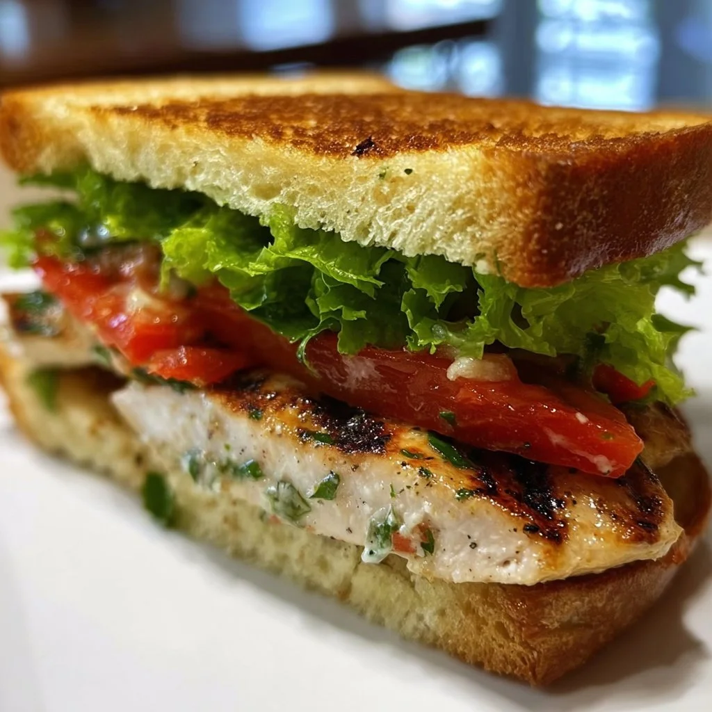 Garlic Butter, Lettuce, Tomato & Grilled Chicken Sandwich