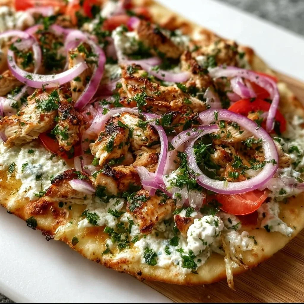 Greek Chicken Flatbread