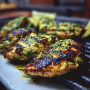 Grilled Chicken Breast Topped with Sliced Avocado and Seasonings