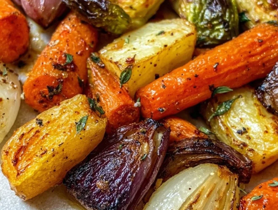 1735855500050-b33rq64b A colorful assortment of perfectly roasted vegetables on a baking tray