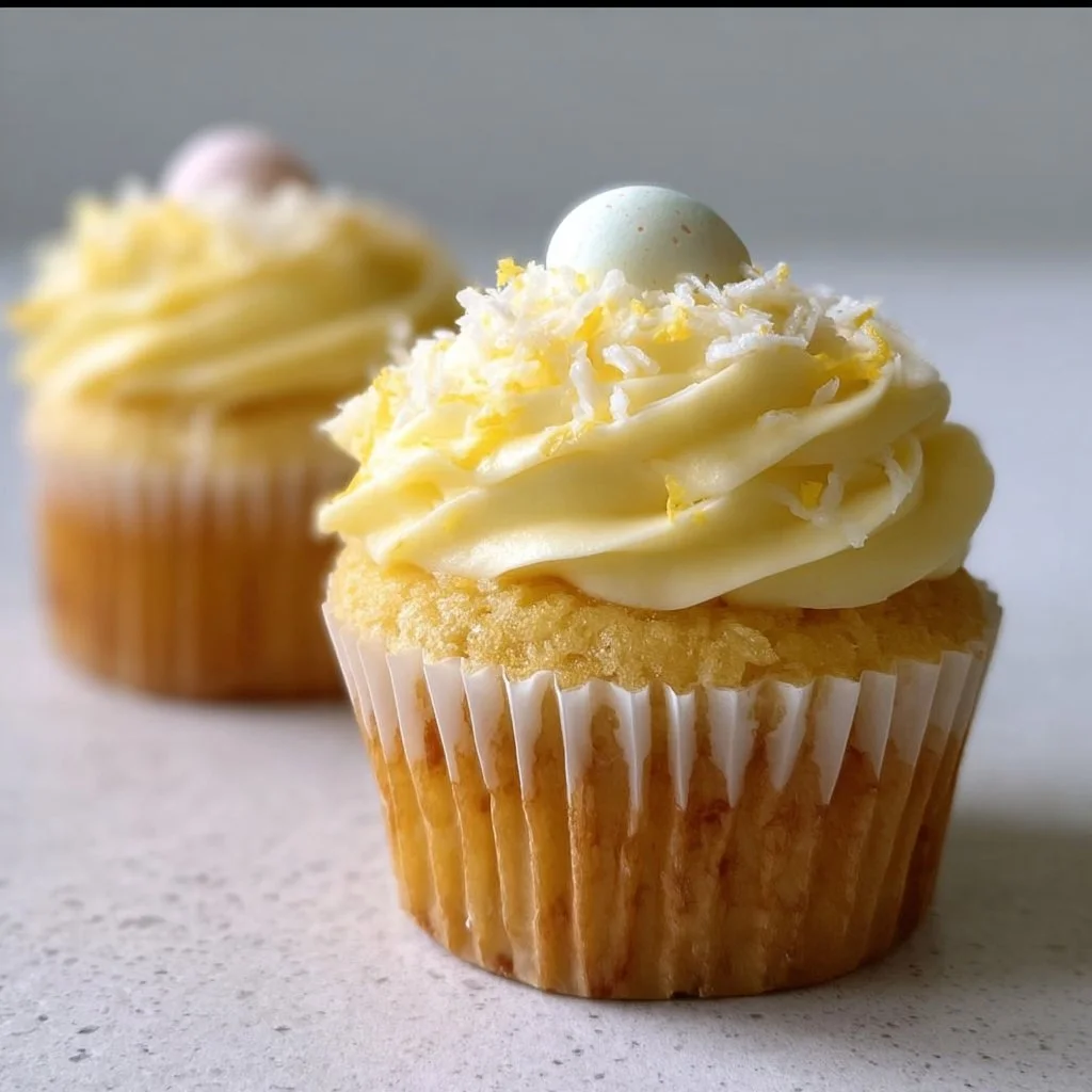 Lemon Curd Easter Cupcakes