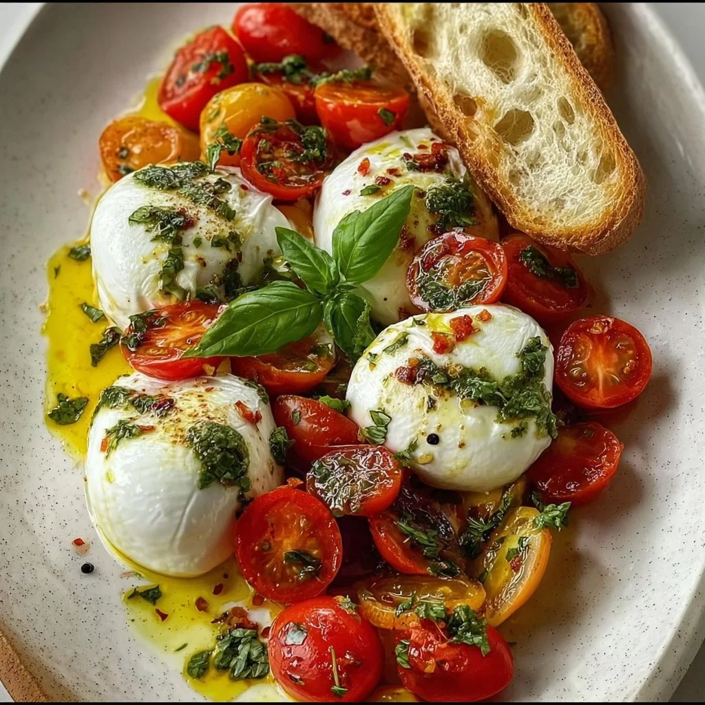 Marinated Mozzarella Burrata Appetizer