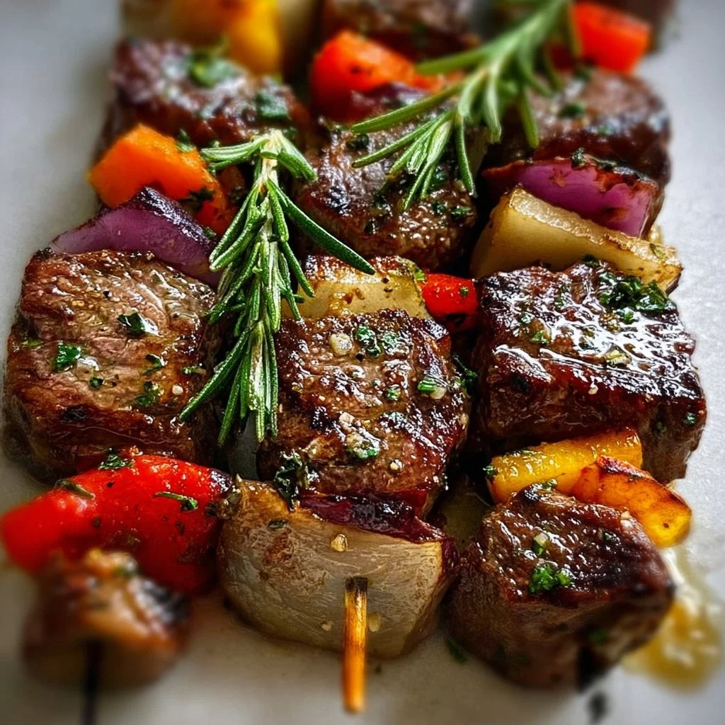 Rosemary Garlic Steak Kebabs