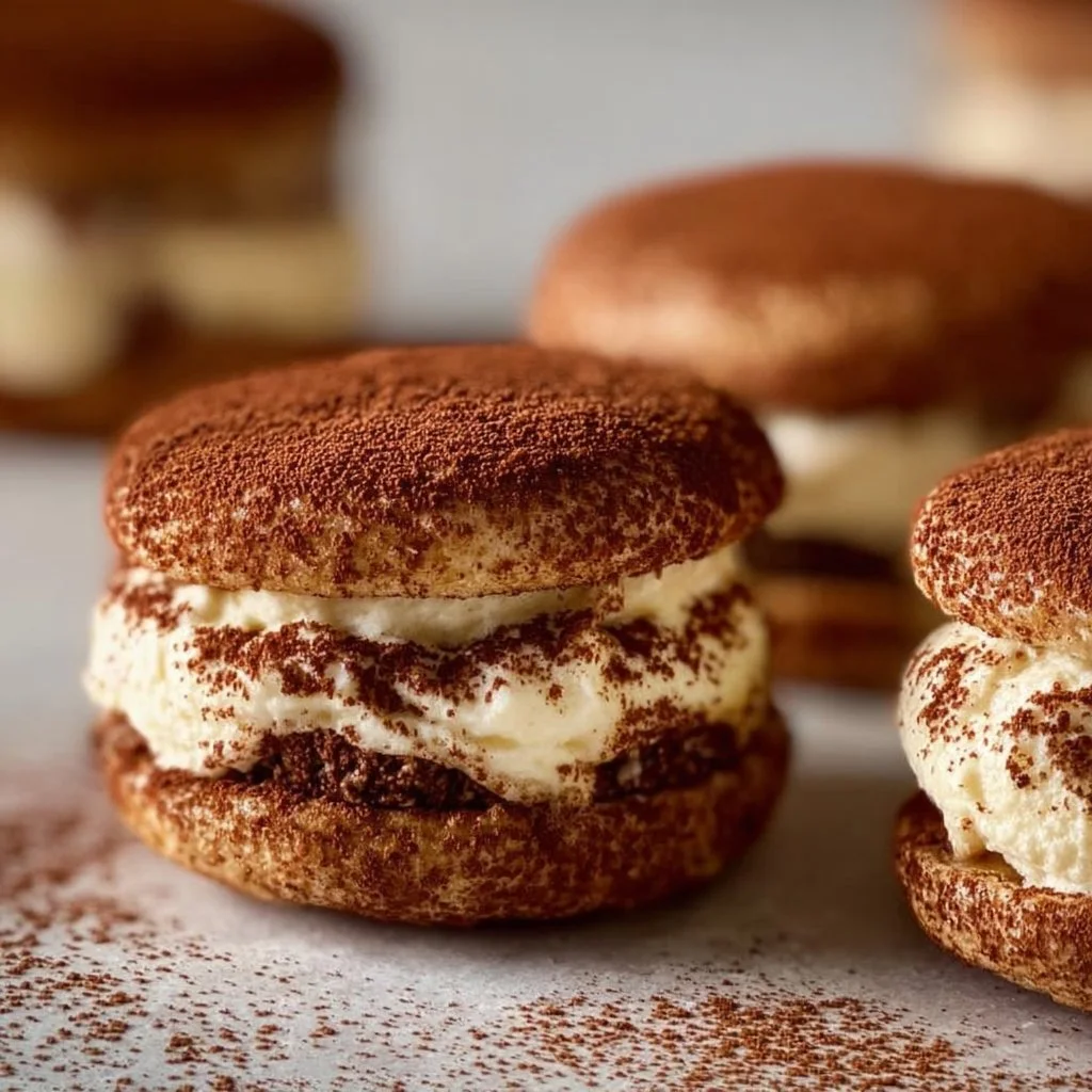 Delicious Tiramisu Cookies topped with cocoa and coffee flavor