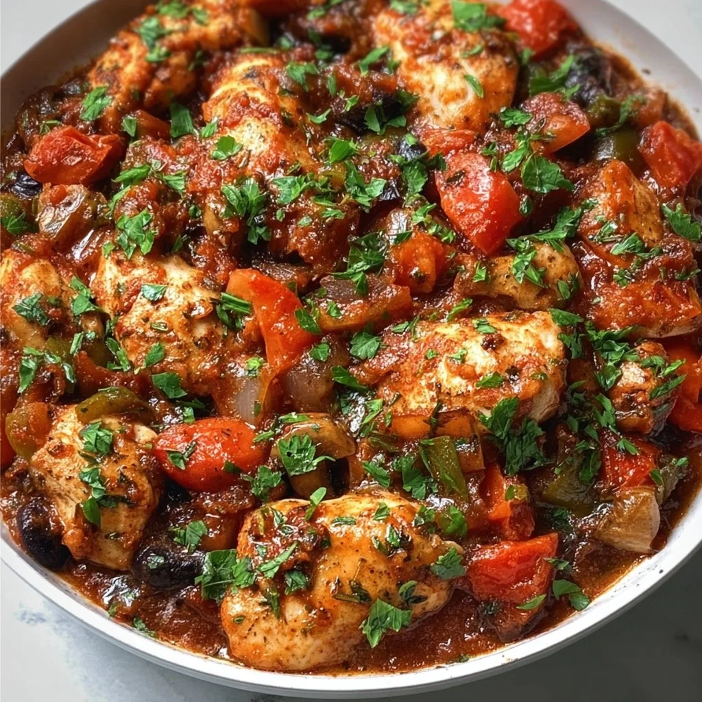 Tuscan Skillet Chicken Cacciatore