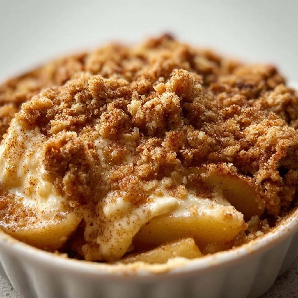 Warm Cinnamon-Spiced Baked Apple Crumble