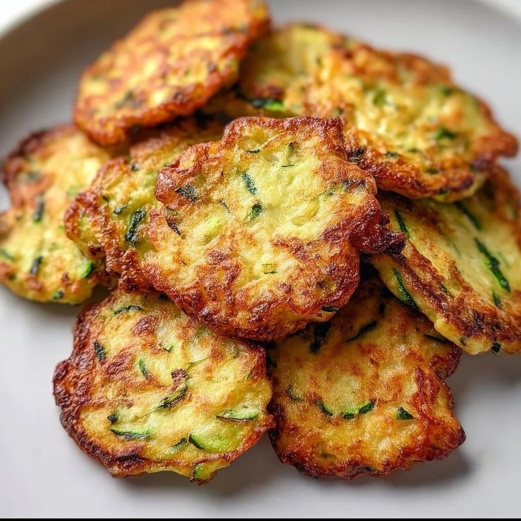 Homemade zucchini fritters served with a dipping sauce