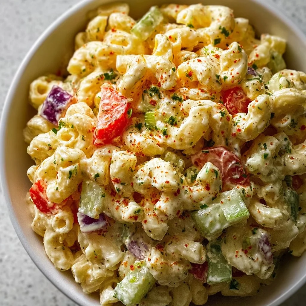 Creamy Zesty Mediterranean Macaroni Salad