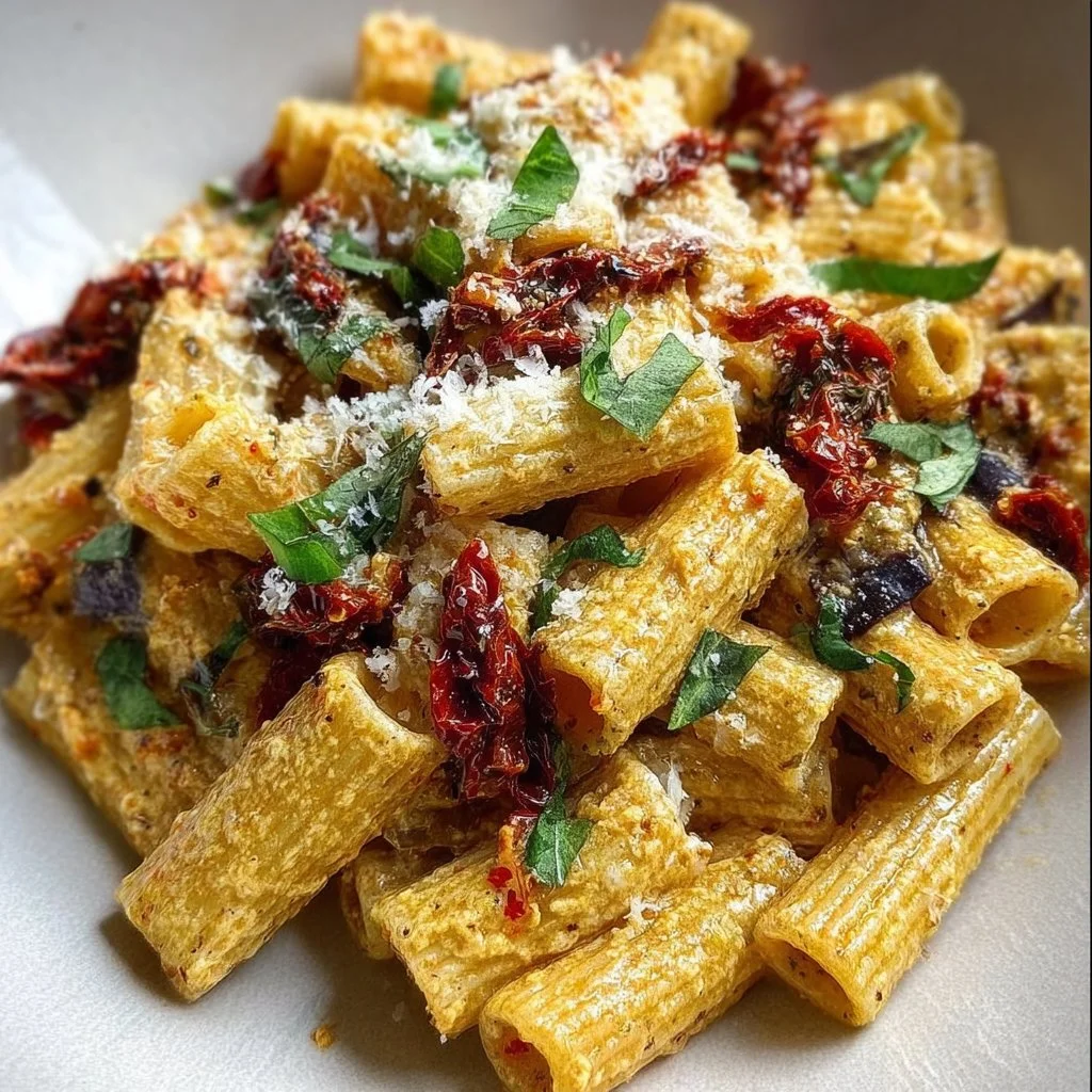 Sun-Dried Tomato Eggplant Ricotta Pasta